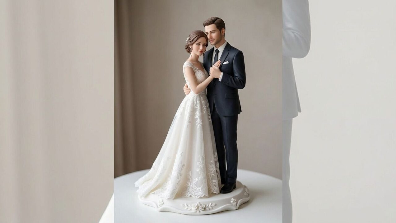Figurine personnalisée pour gâteau de mariage - cake topper unique