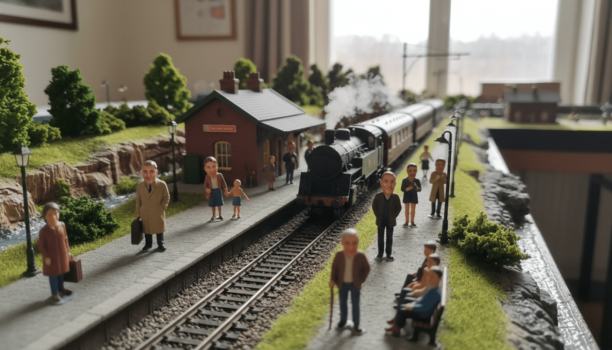 découvrez nos figurines 3d personnalisées pour maquettes ferroviaires et donnez vie à votre décor avec de vrais visages réalistes.
