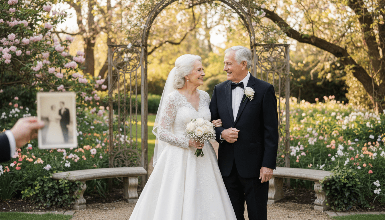 découvrez comment recréer votre photo de mariage pour célébrer vos 50 ans d'anniversaire de mariage avec un cadeau émotionnel et unique.