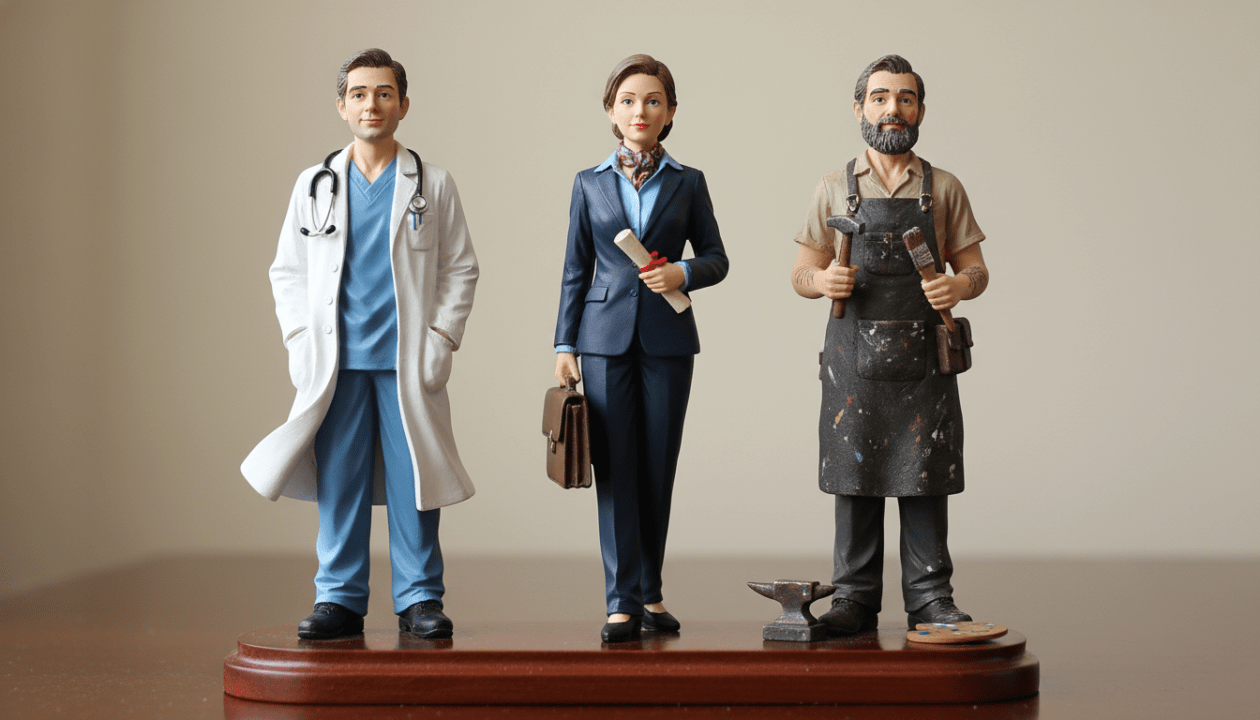 découvrez nos figurines personnalisées pour professions libérales, un cadeau original et unique pour médecin, avocat ou artisan, parfait pour célébrer leur passion et leur métier.